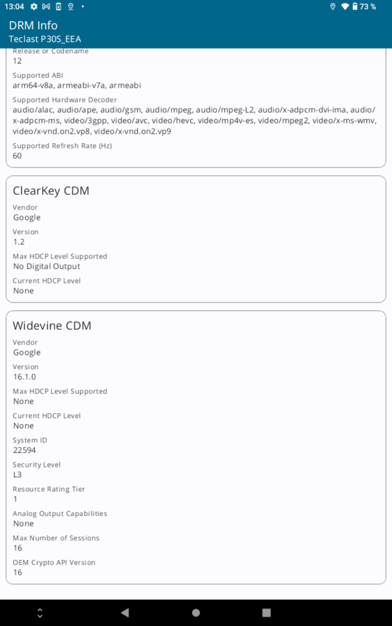 Teclast P30S display Settings 2