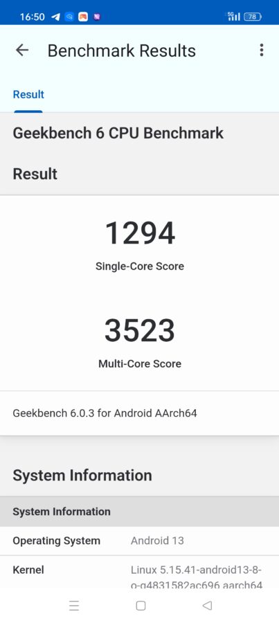 Oppo find x6 test geekbench 6