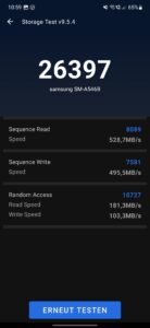 Samsung A54 Test Screenshot Speicher Bench 1