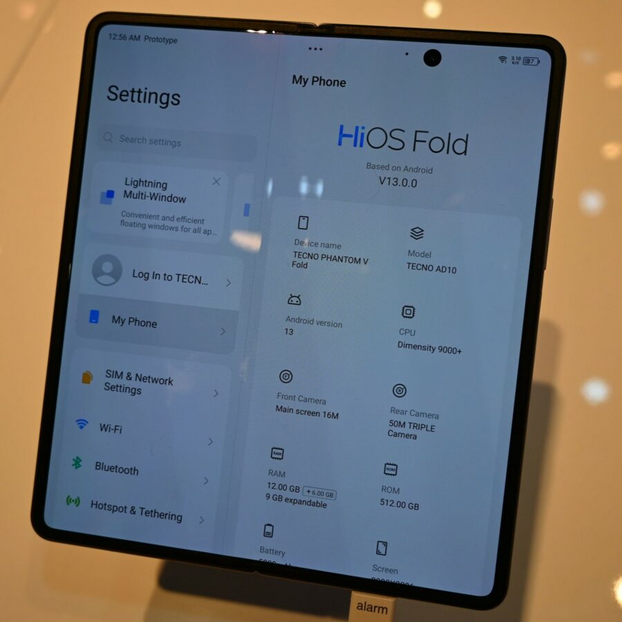 Tecno Phantom V Fold vorgestellt System 1