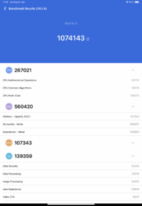 iPad Air 5 Test Screenshot AnTuTu
