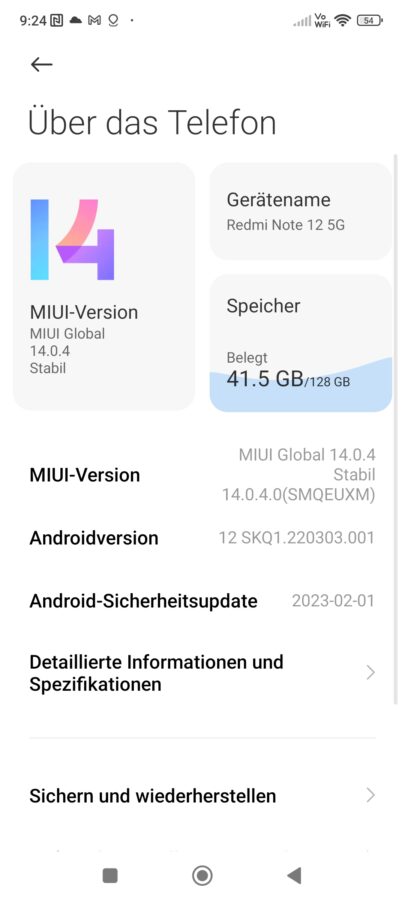 Redmi Note 12 5G miui system 3