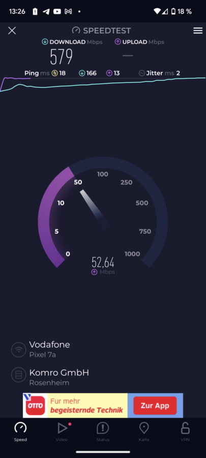 GPS WLAN Test geschwindigkiet Pixel 7a 4