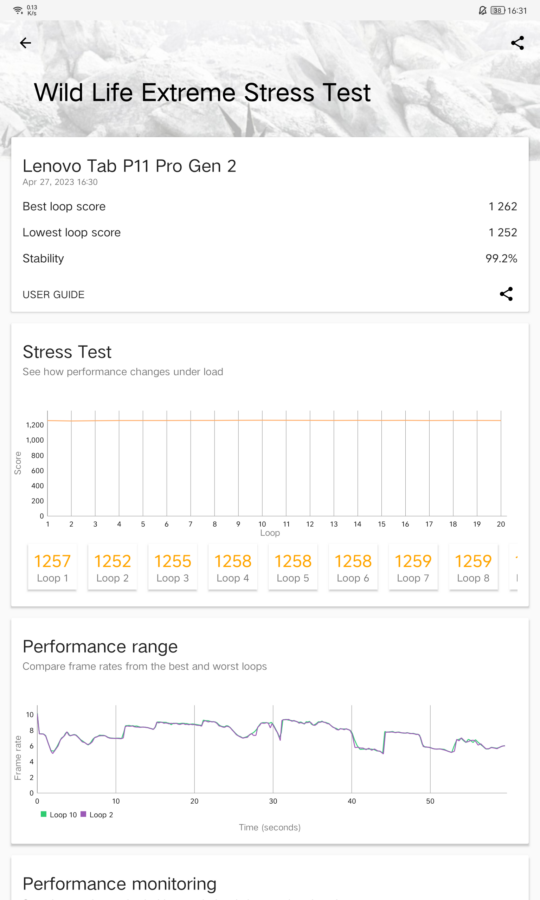 lenovo xiaoxin 2022 P11 Pro G2 benchmark wildlife 1