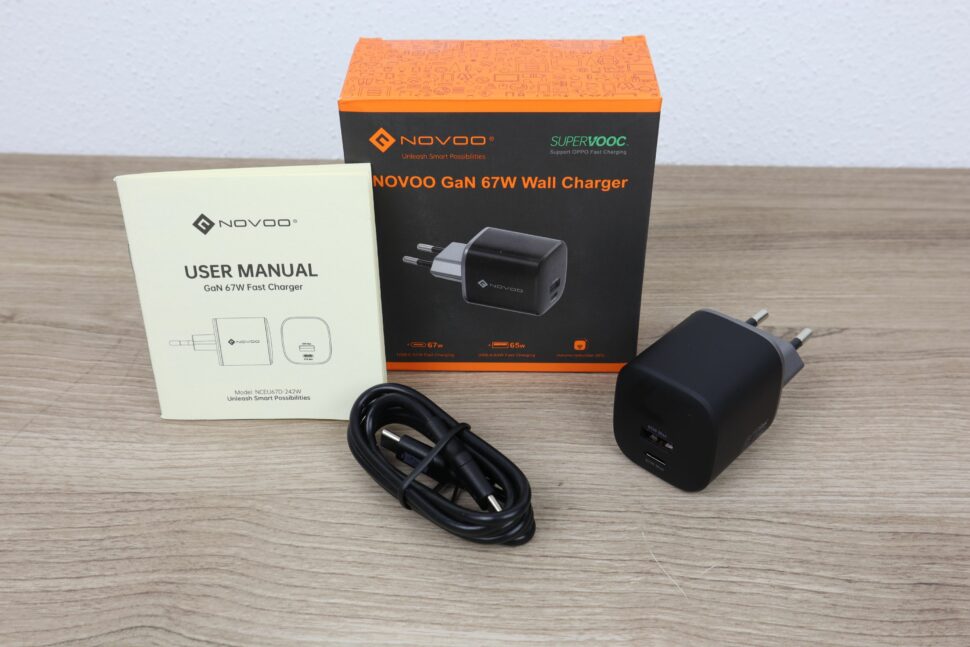 Novoo 67 Watt GaN USB C Ladegeraet Lieferumfang