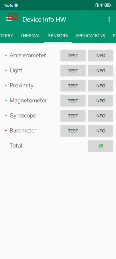 Nubia Z50 Ultra Sensors