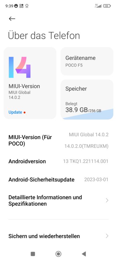 Poco F5 Android 13 MIUI System 5