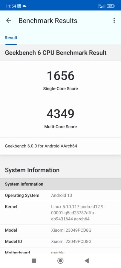 Poco F5 Benchmark geekbench