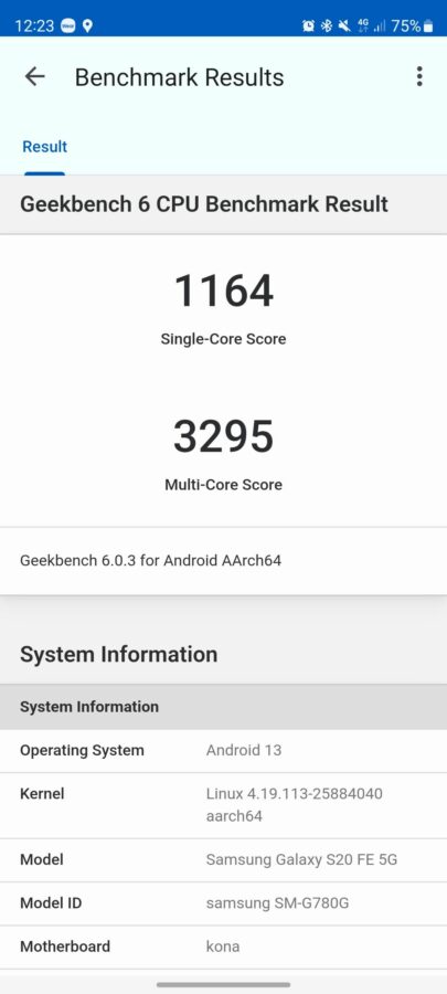 RAMPlus Geekbench ohne Score