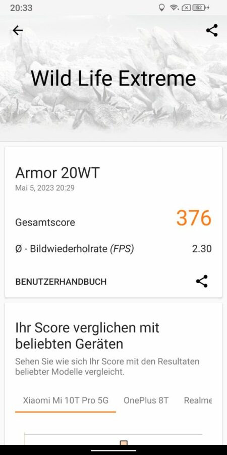 Benchmark 3DMark1 Ulefone Armor 20WT