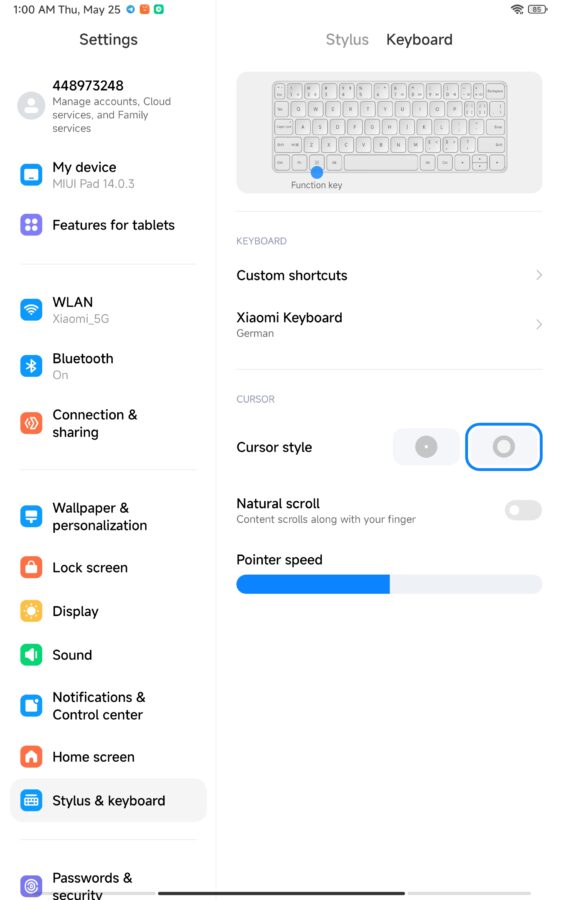 Xiaomi Pad 6 Pro MIUI for Pad Stylus and keyboard tastatur 1