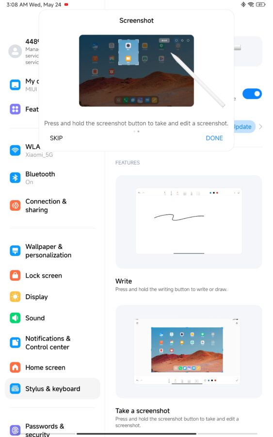 Xiaomi Pad 6 Pro MIUI for Pad Stylus and keyboard tastatur 2