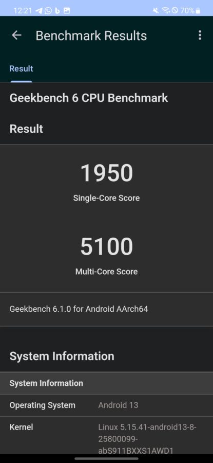 screenshot galaxy s23 geekbench