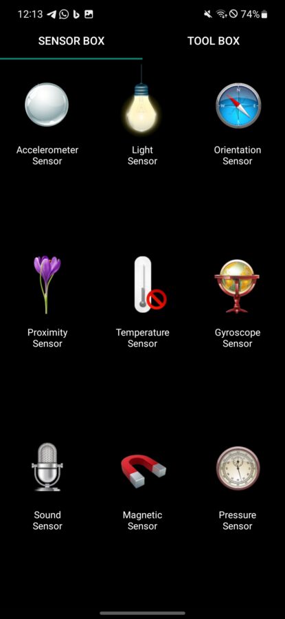 screenshot galaxy s23 sensor