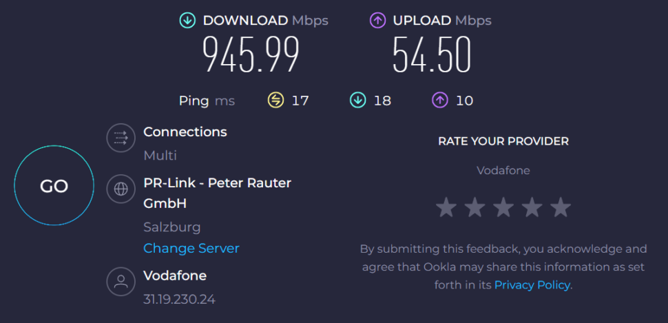 Internet Gerschwindigkeit Kabel Geekom AS6