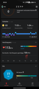 Amazfit Cheetah Pro Test Screenshot Gesundheitstracking 2