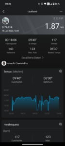 Amazfit Cheetah Pro Test Screenshot Laufband 2