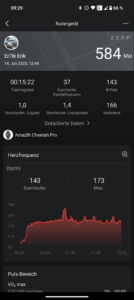 Amazfit Cheetah Pro Test Workout Rudern