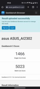 Asus ZenFone 10 Test Screenshot Geekbench 5