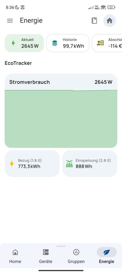 everHome Ecotracker App Test 9