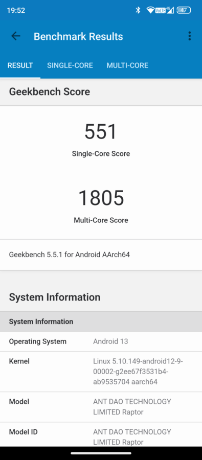 iiif150 raptor geekbench