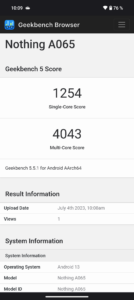 Nothing Phone 2 Test Screenshot Benchmark Geekbench 5