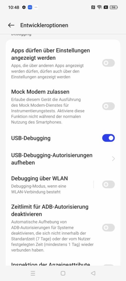 Realme UI ColorOS USB Debuggin und ACBridge 5