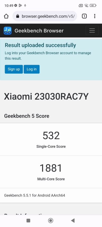 Redmi Note 12S geekbench 5