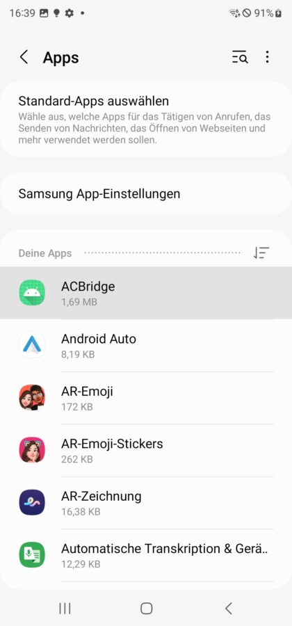 Samsung OneUI USB Debugging aktivieren und AC Bridge installieren 10