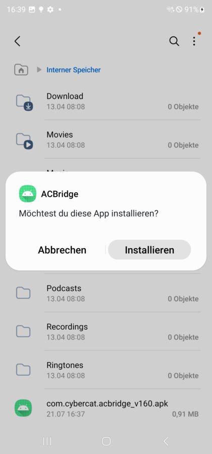 Samsung OneUI USB Debugging aktivieren und AC Bridge installieren 8