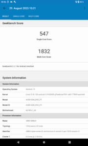 Test AGM Pad P1 Geekbench 5