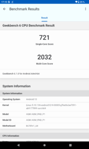 Test AGM Pad P1 Geekbench6