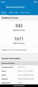 cubot kingkong star geekbench5