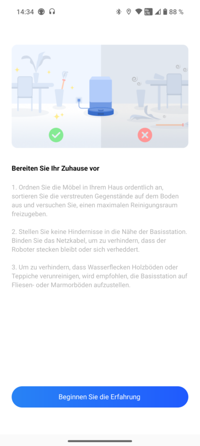 Dreame L10 Prime Test Screenshot Einrichtung 2