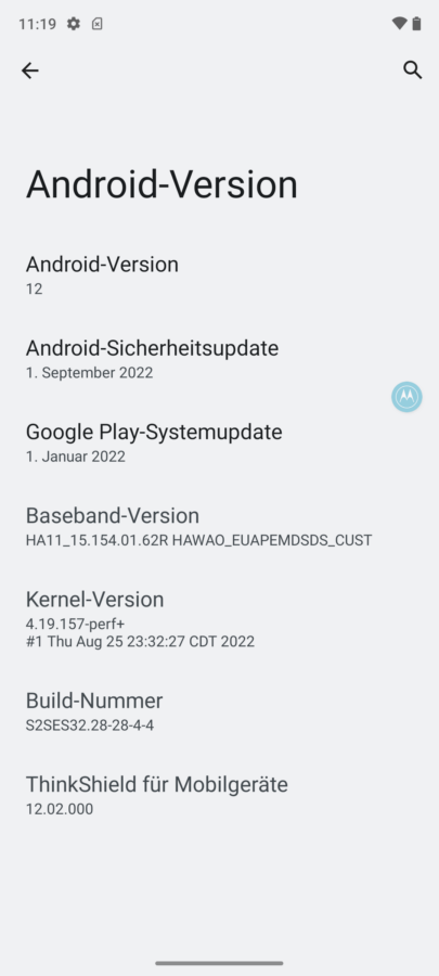 Motorola G42 Android Sicherheitsptach