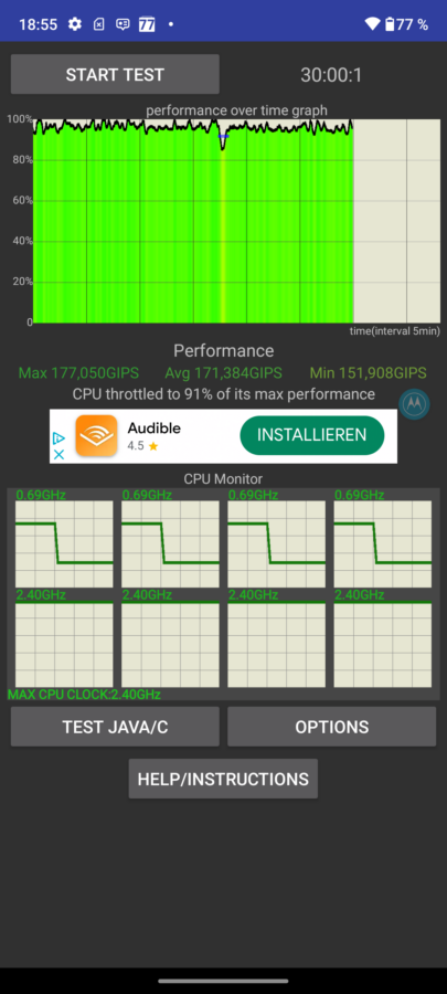 Motorola G42 CPU Throttle