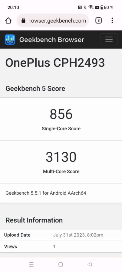 OnePlus Nord 3 geekbench 5 1