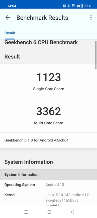 OnePlus Nord 3 geekbench 6 1