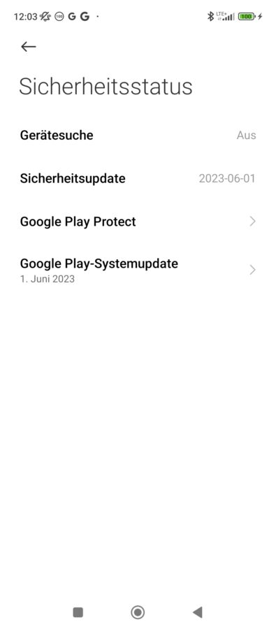 Redmi 12 Sicherheitspatch Google