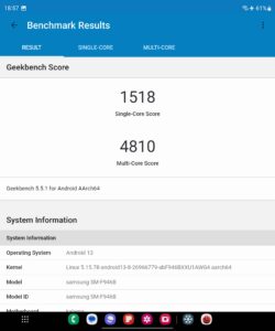 Samsung Galaxy Z Fold 5 Test Screenshot Geekbench 5