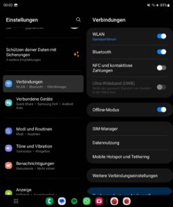 Samsung Galaxy Z Fold 5 Test Screenshot Konnektivitaet