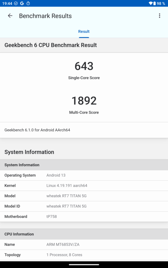 Oukitel RT7 Benchmark 3