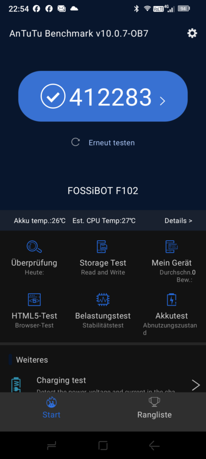 Fossibot F102 Antutu