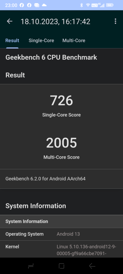 Fossibot F102 Geekbench6