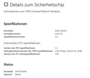 Sicherheit TPM Windows 11 Pro AMD