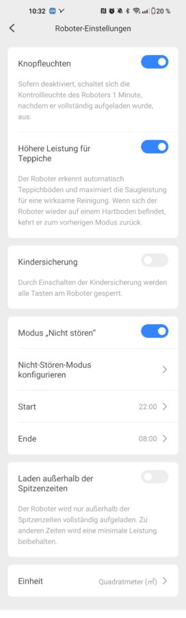 Roborock Q8 Max App Einstellungen Funktionen 5