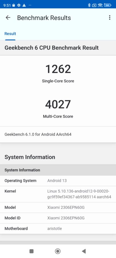 Xiaomi 13t geekbench 6