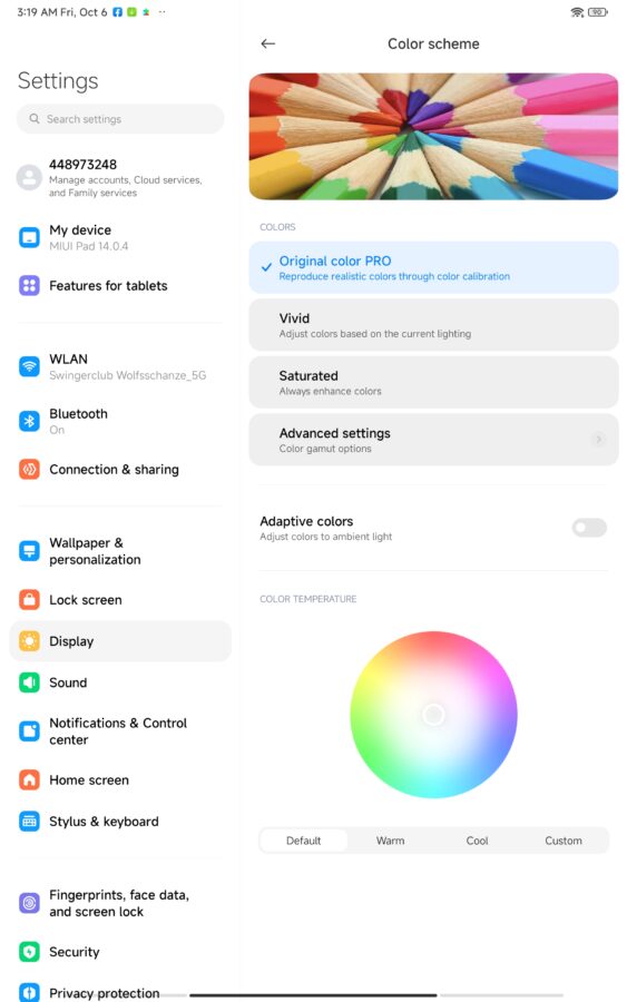 Xiaomi Pad 6 Max Display Settings 3