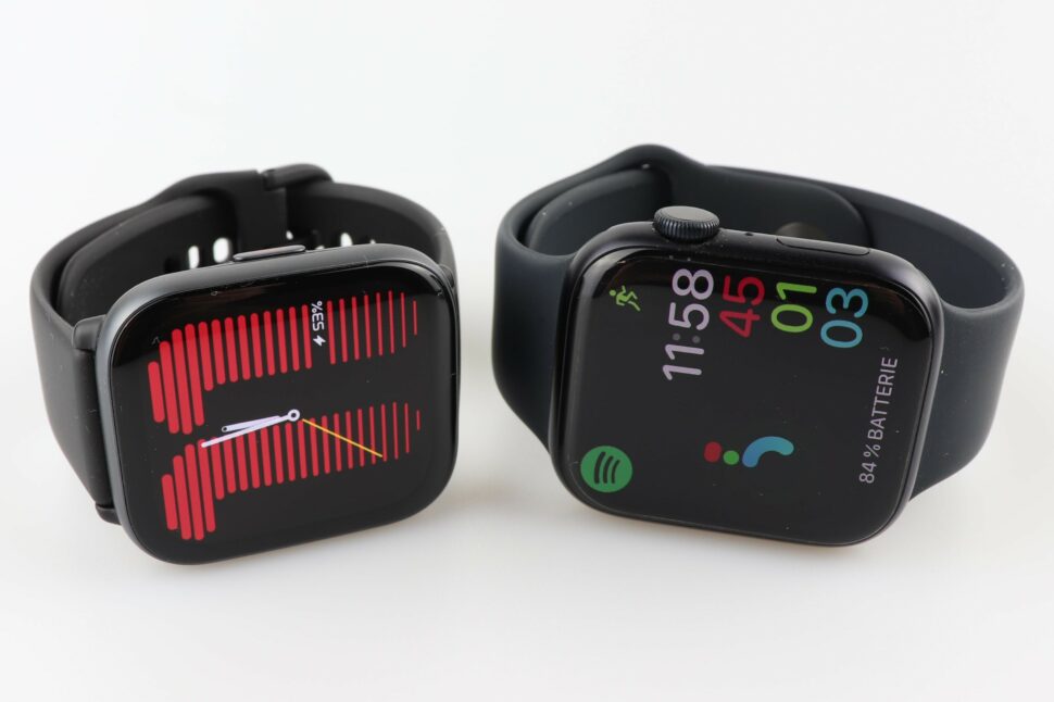 Amazfit Active Test Vergleich Apple Watch 9