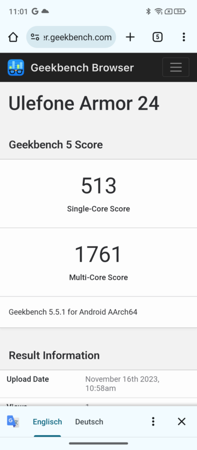 Ulefone Armor 24 Geekbench 5